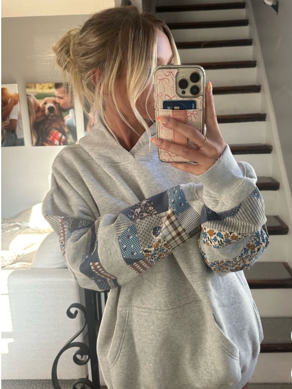 Abercrombie & Fitch Essential Popover Patchwork Embroidered Hoodie Large